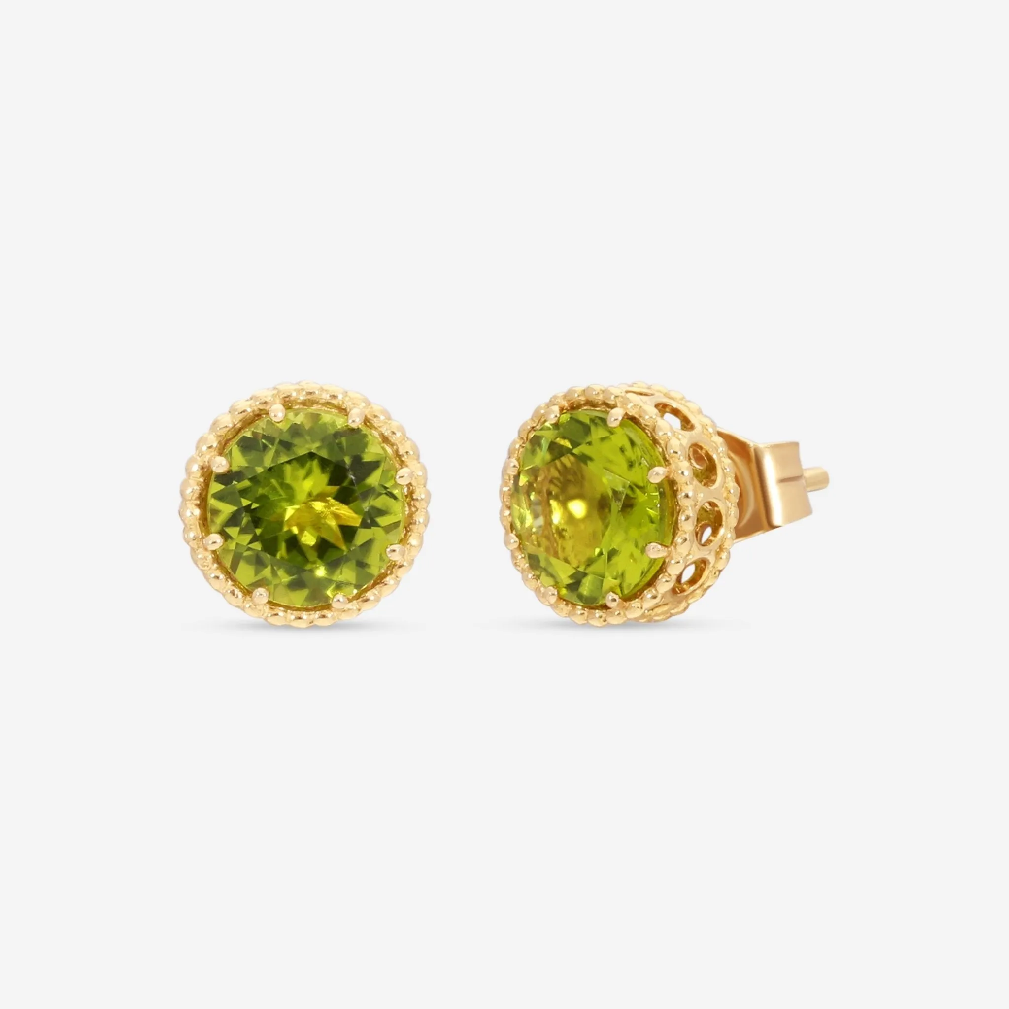 Nanis 18K Yellow Gold Peridot Stud Earrings OA19-560