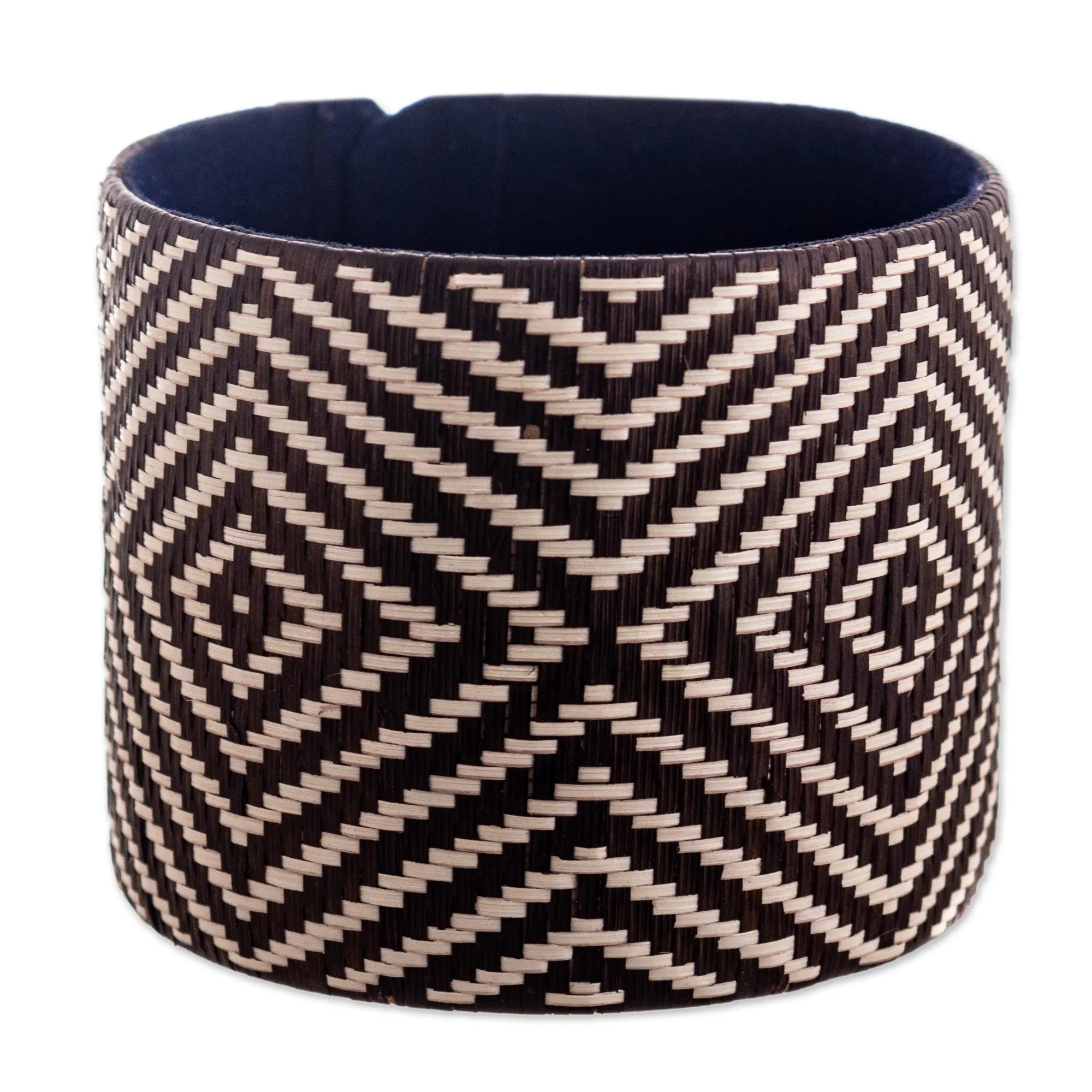 Natural Fiber Dark Brown and Ivory Cuff Bracelet - Singing Dove | NOVICA