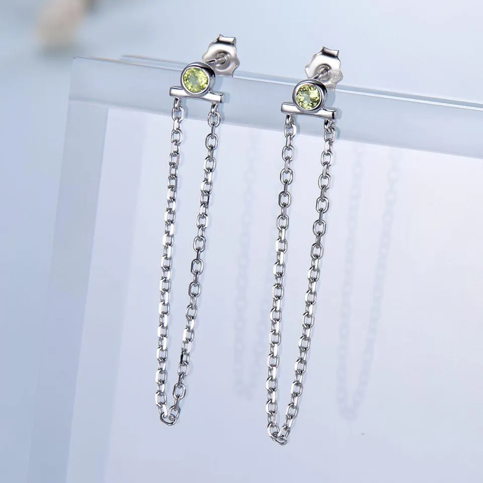 Natural Peridot drop earrings for women