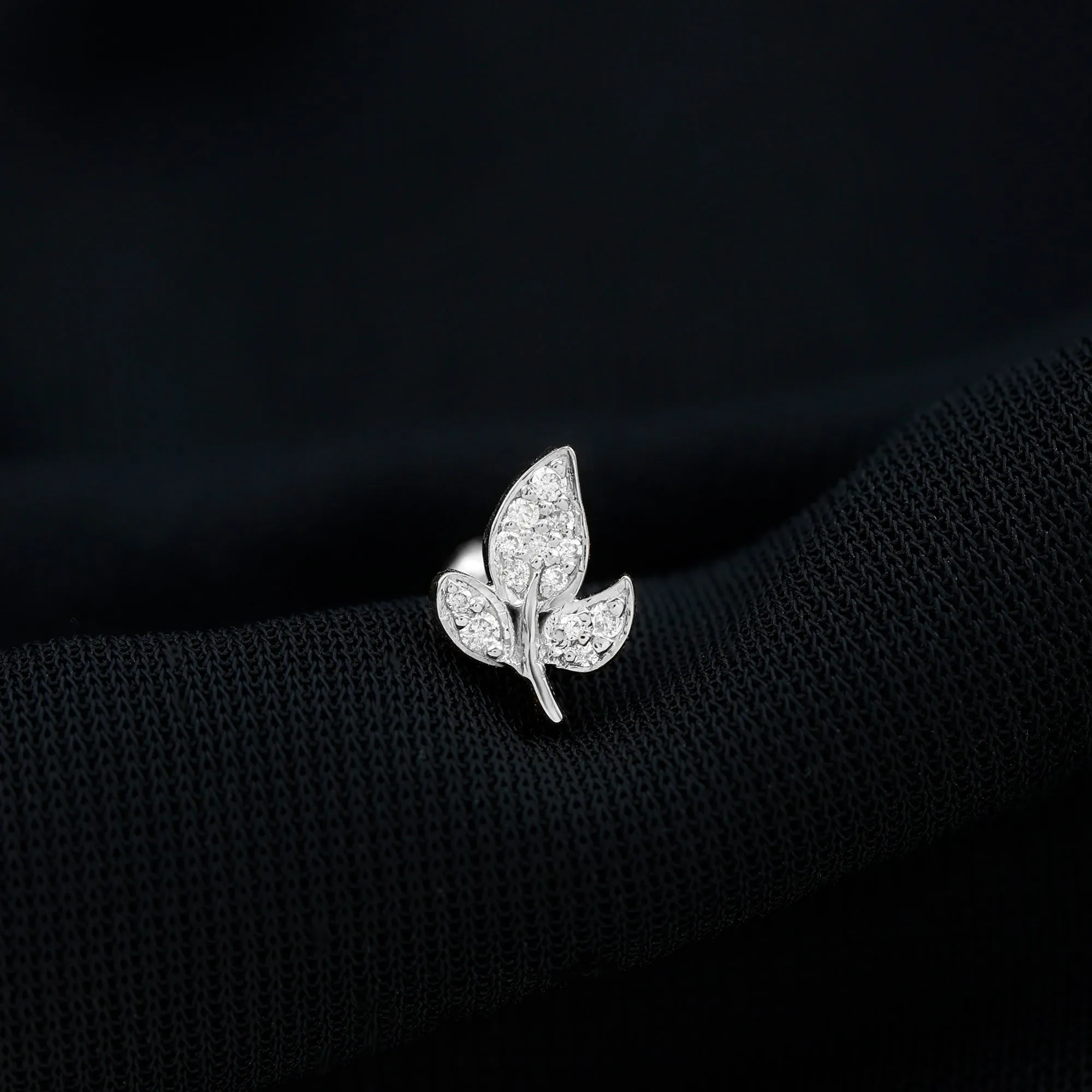 Nature Inspired Diamond Leaf Cartilage Earring