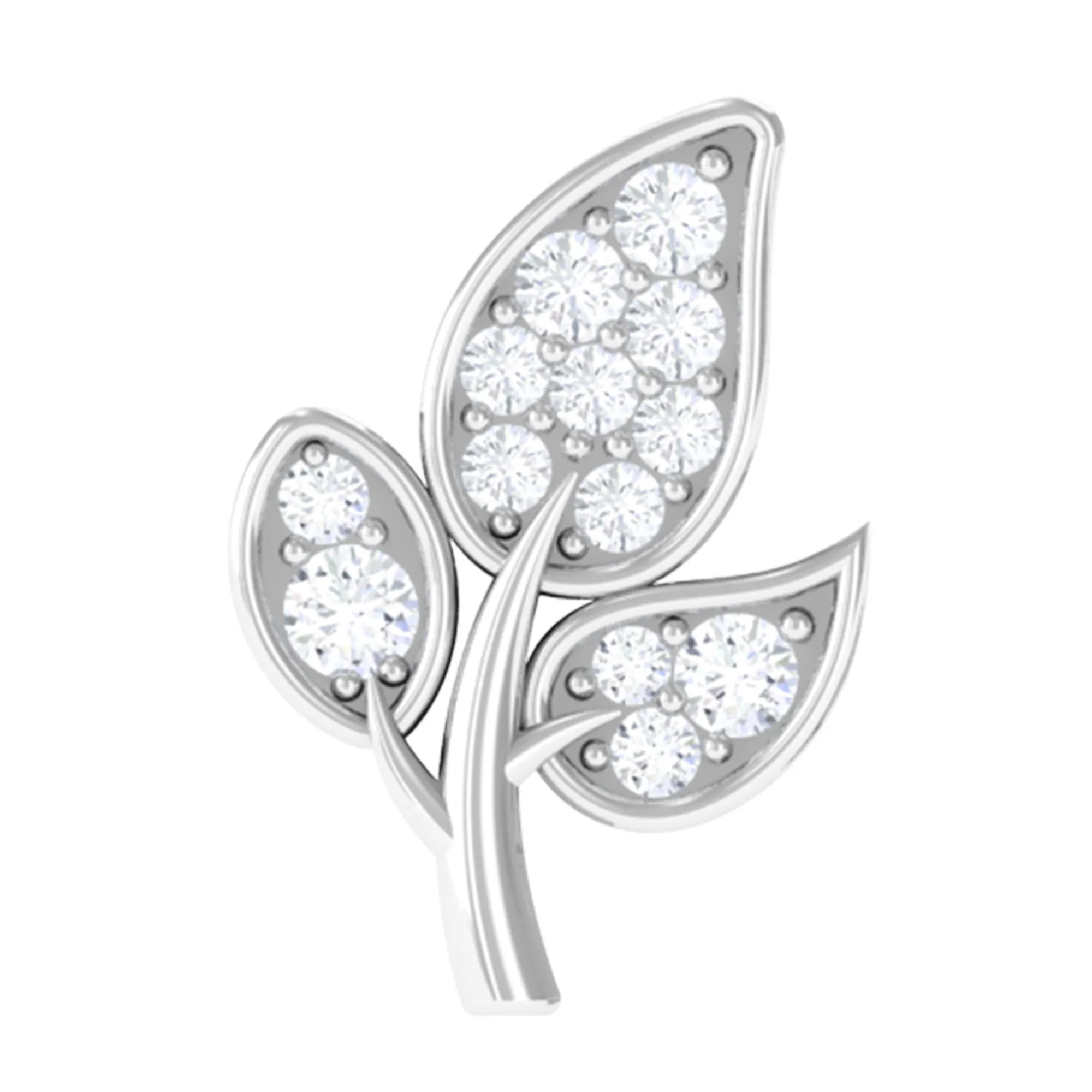 Nature Inspired Diamond Leaf Cartilage Earring