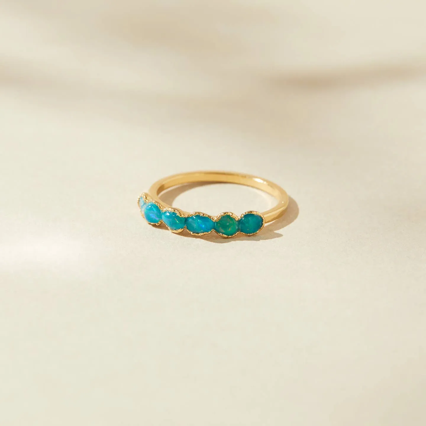 NEW! Blue Opal 14k Gold Plated Ring by Dani Barbe