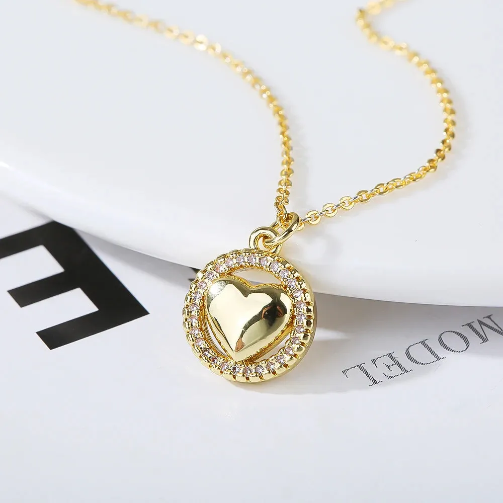 New Geometric Multi Style Micro Inlaid Zircon Gold Plated Copper Men And Women Fashion Pendant Necklace Wholesale Gifts