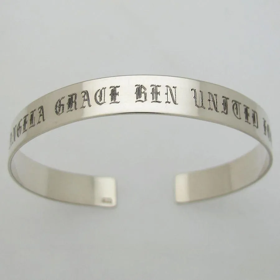 Old English Font Engraved Bracelet