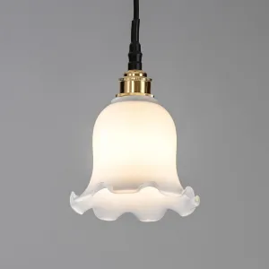 Old School Electric Tulip opal glass bathroom pendant light