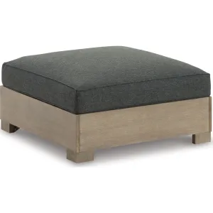 Outdoor Citrine Park Ottoman with Cushion