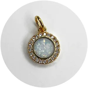 Pavé Opal Round Pendant