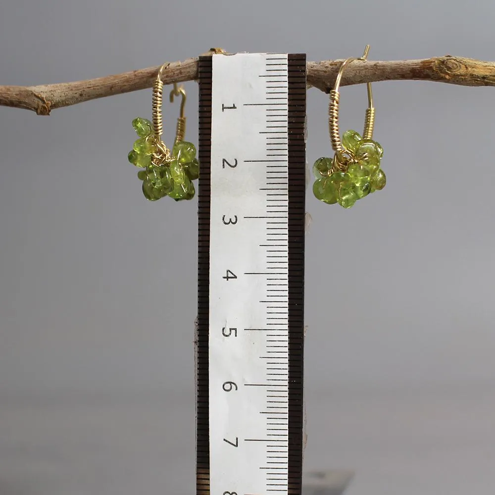 Peridot Bouquet Hoop Earrings