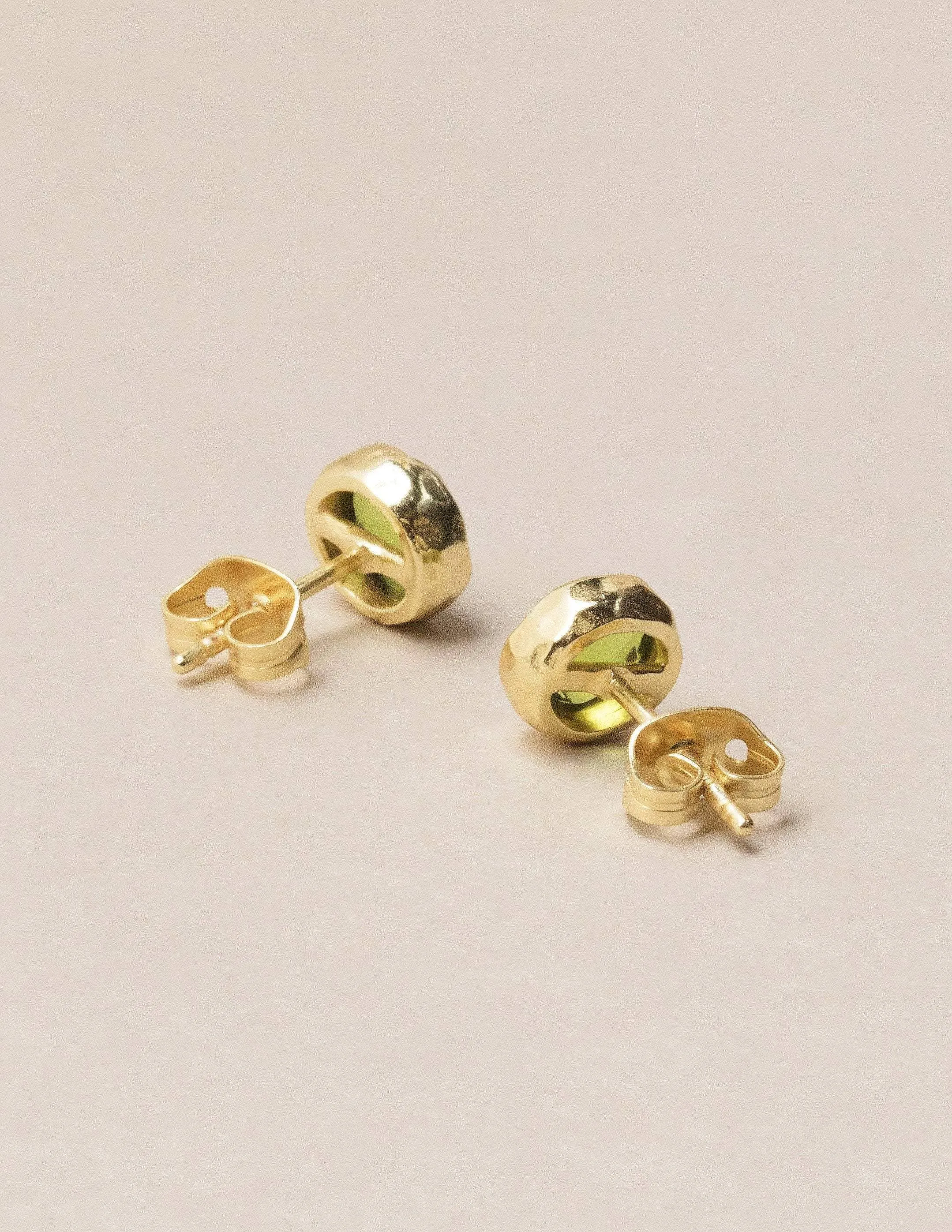 Peridot Gold Stud Earrings