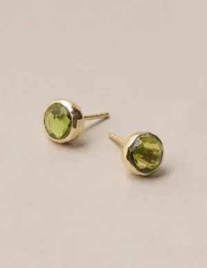 Peridot Gold Stud Earrings