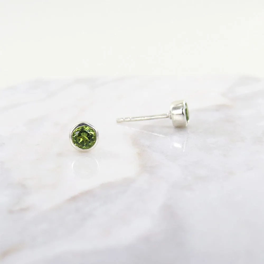 Peridot Post Earring