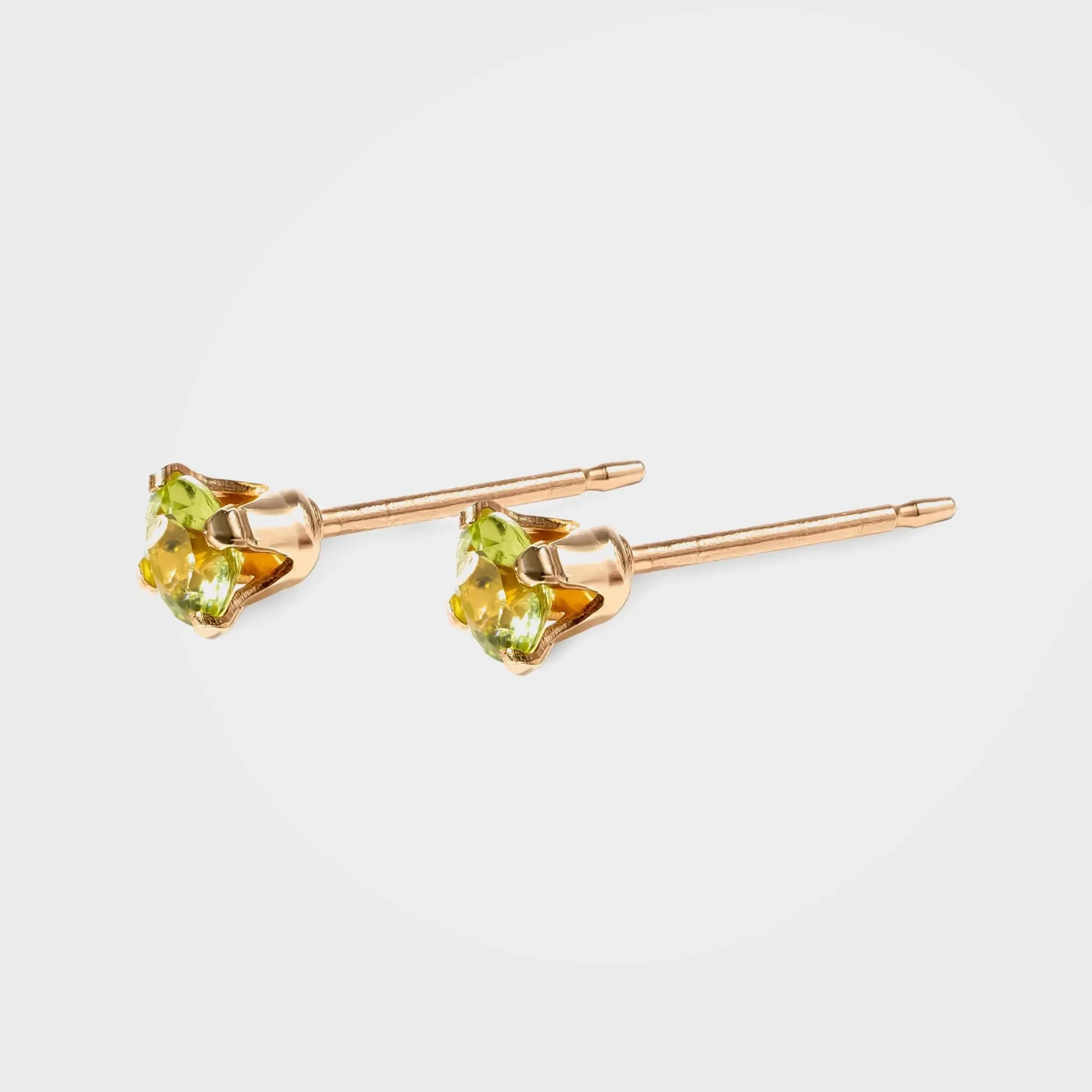 Peridot Stud Birthstone Earrings, Gold - Silver | By Lunar James