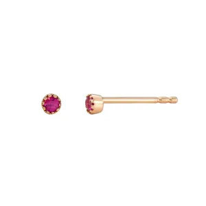 Petite Bezel Set Ruby Earrings