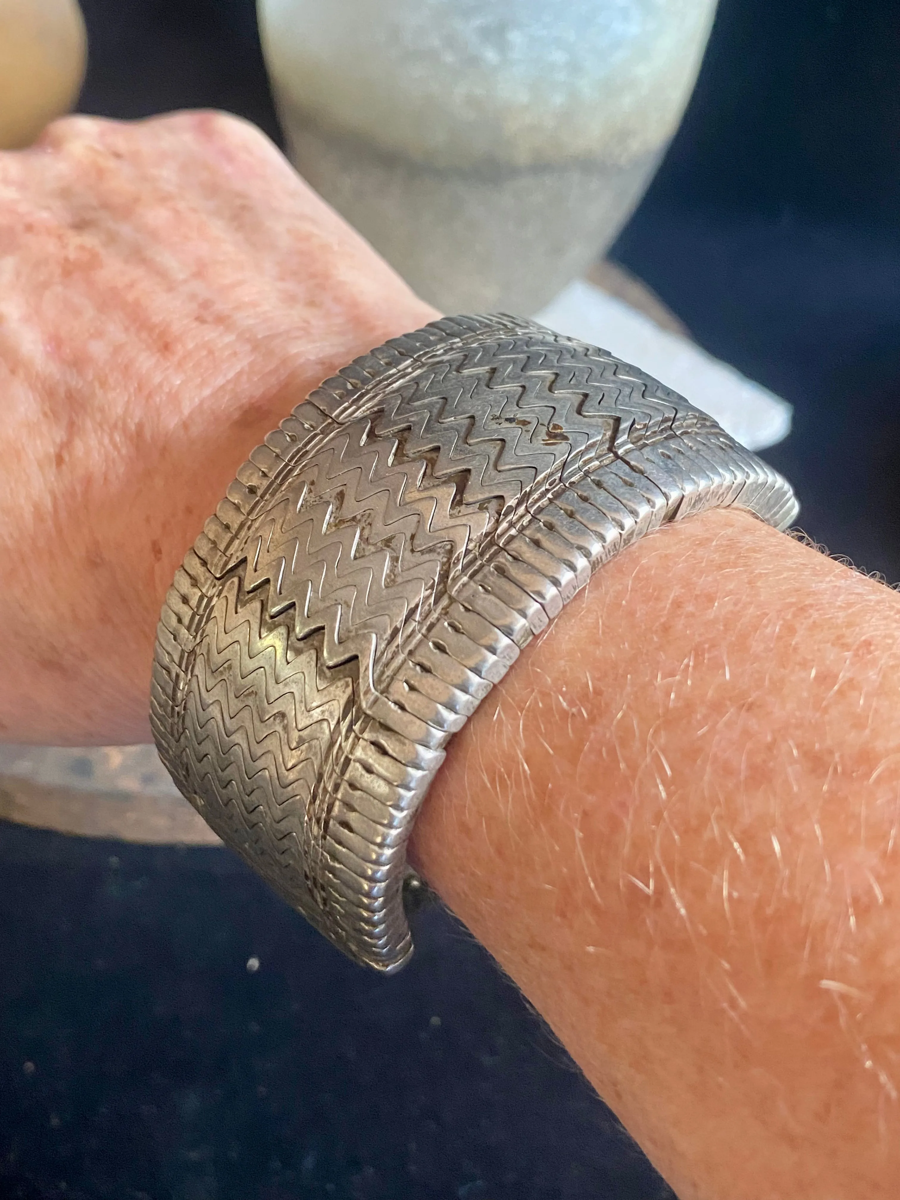 Rajasthani Antique Silver Bazuband Bracelet