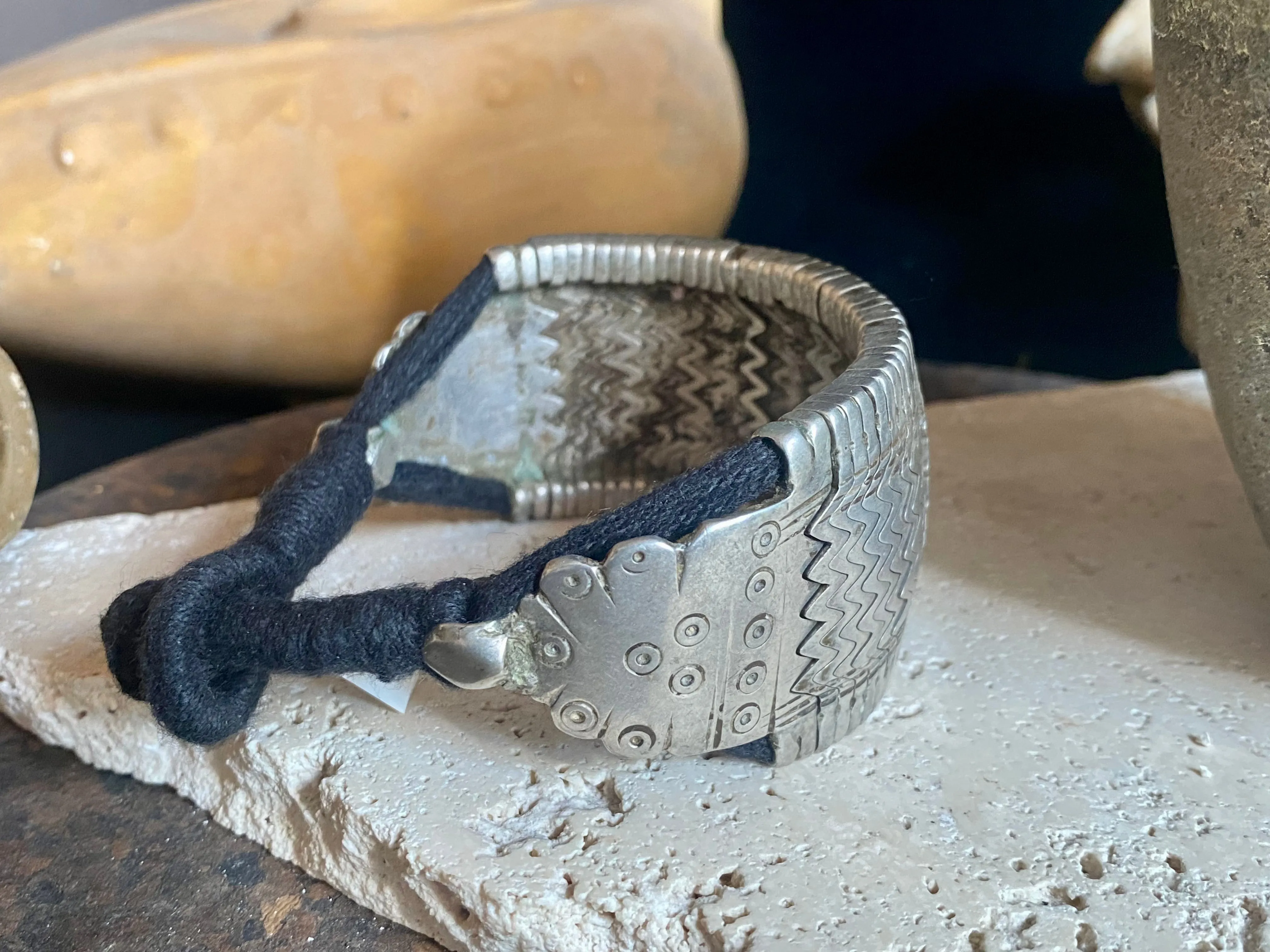 Rajasthani Antique Silver Bazuband Bracelet