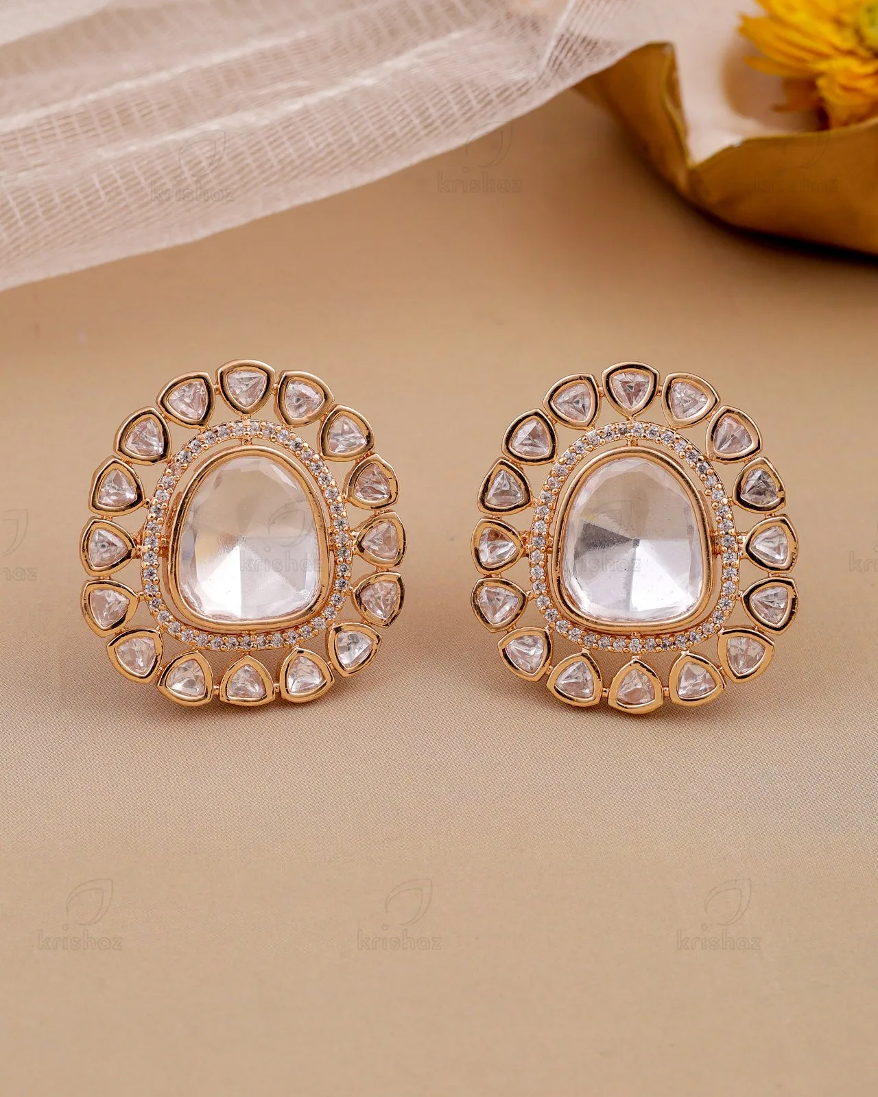 Roop 22k Gold Plated Studs