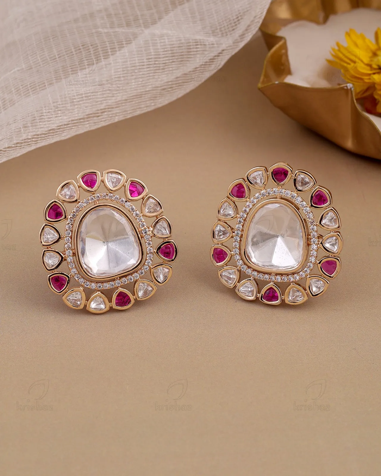 Roop 22k Gold Plated Studs