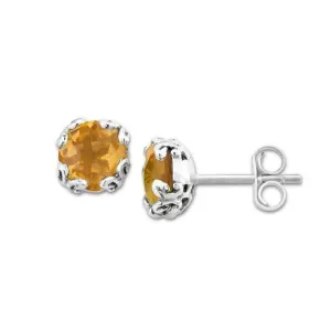 Samuel B. Citrine Birthstone Glow Stud Earrings - November