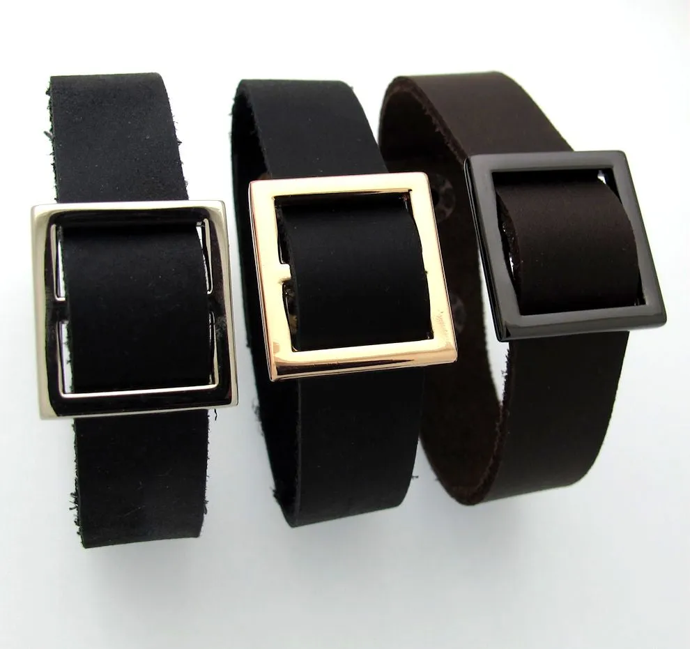 Square Leather Bracelet for Him