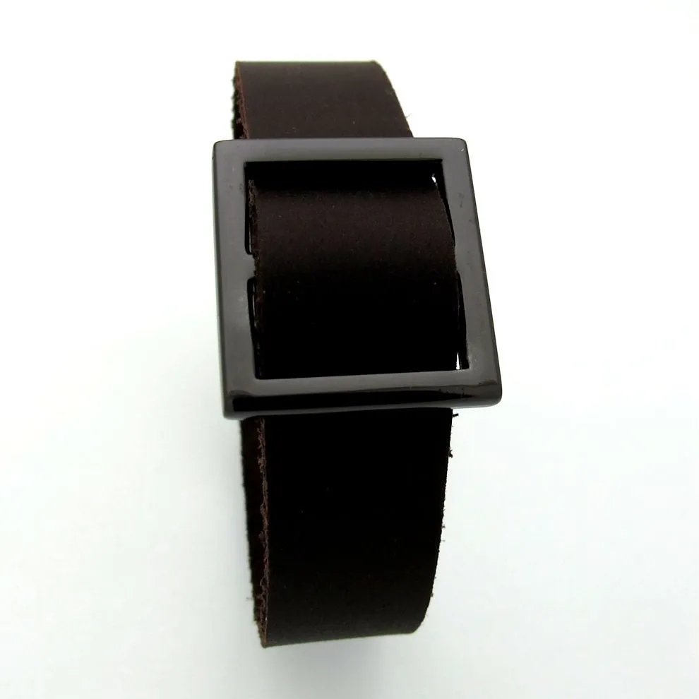 Square Leather Bracelet for Him