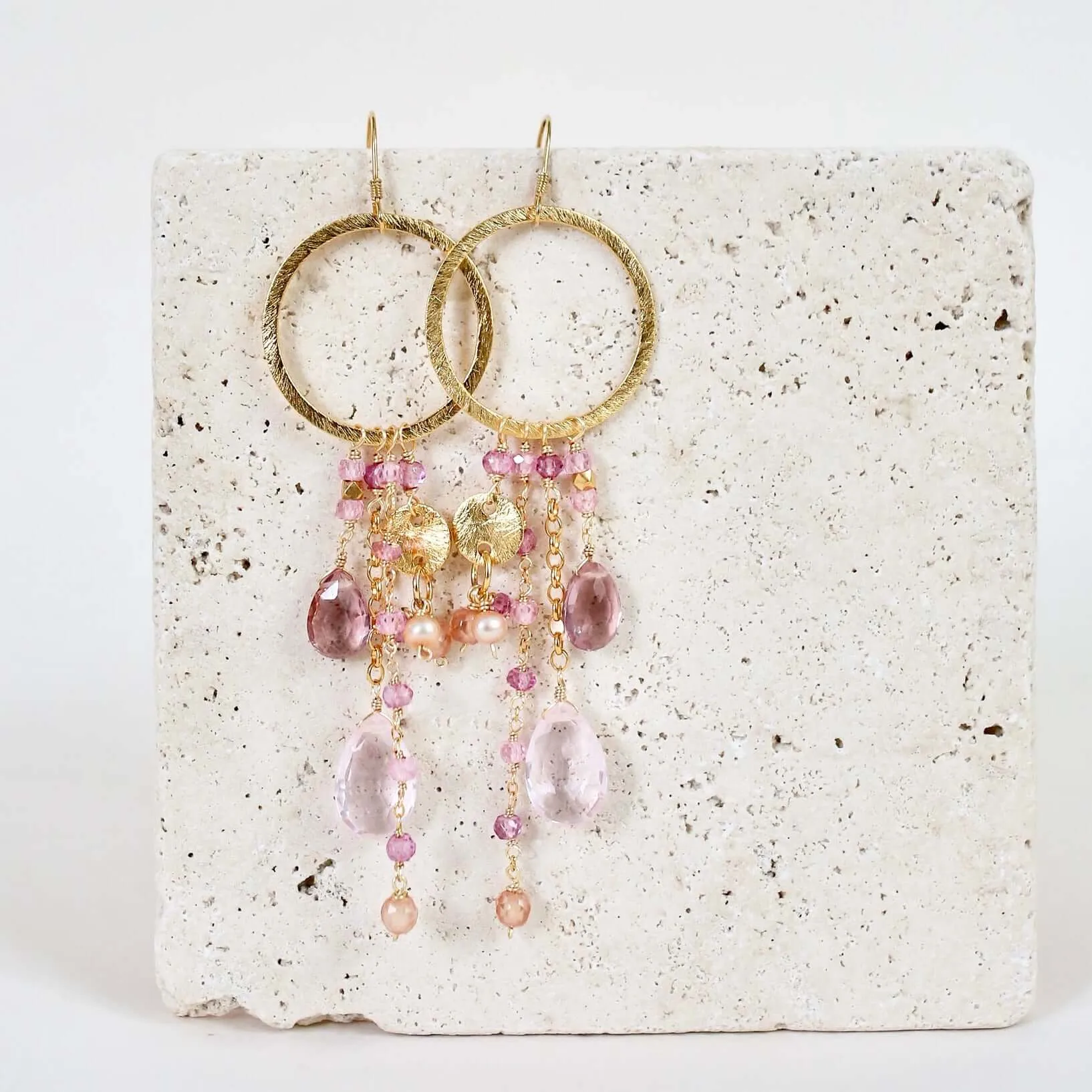 The Ammil Earring - Citrine & Smoky Quartz