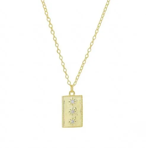 Tilos Rectangle Star Pendent Necklace