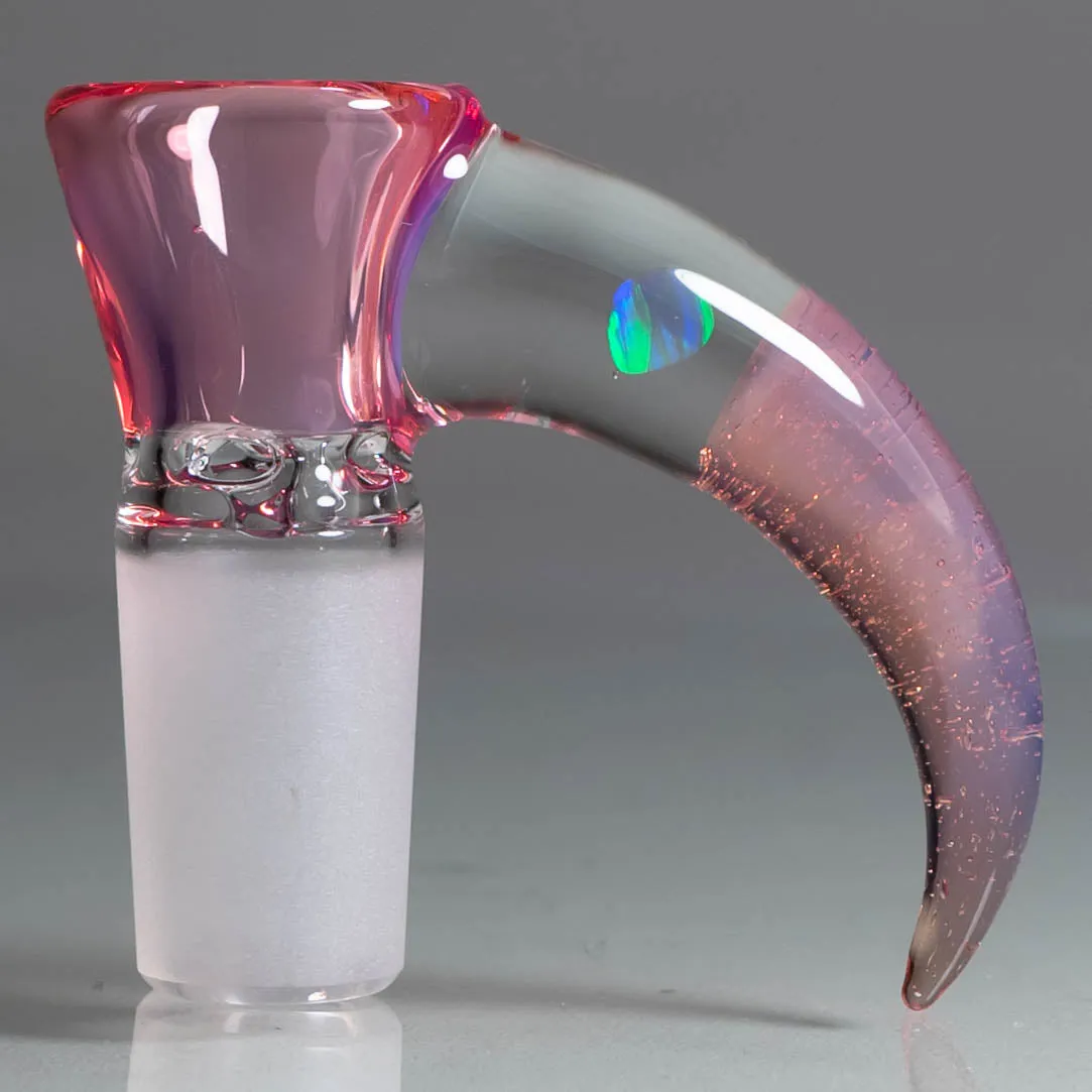 Unity Glassworks - 3 Hole Opal Horn Slide - 14mm - Karmaline & CFL Sunset Slyme