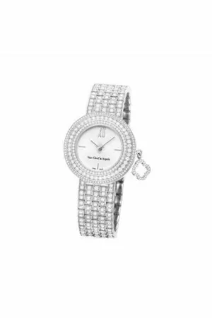 van cleef and arpels charms series 32mm 18k white gold ladies watch