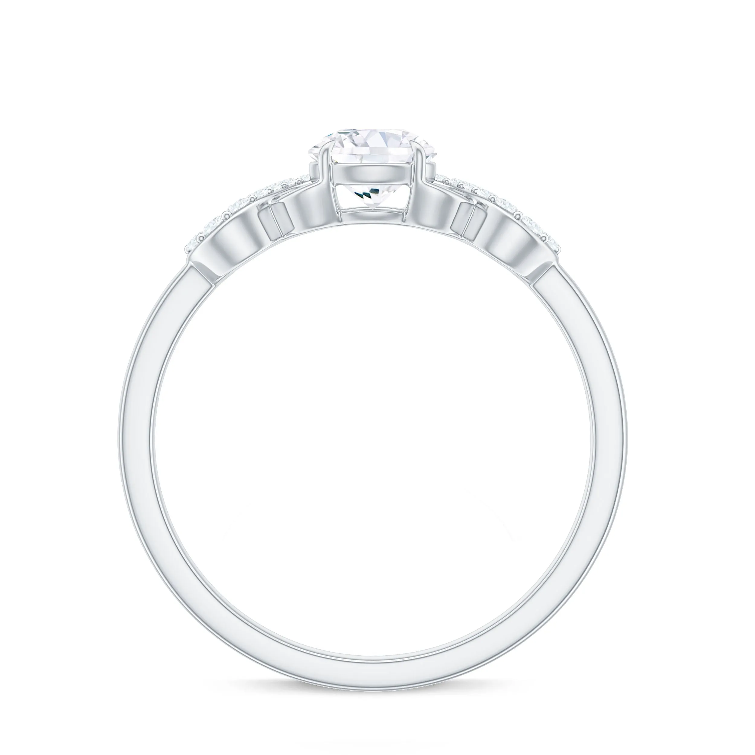 Zircon Infinity Engagement Ring in Claw Setting