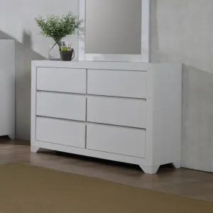 Zircon White Painted Bedroom Dresser w/ 6 Drawer